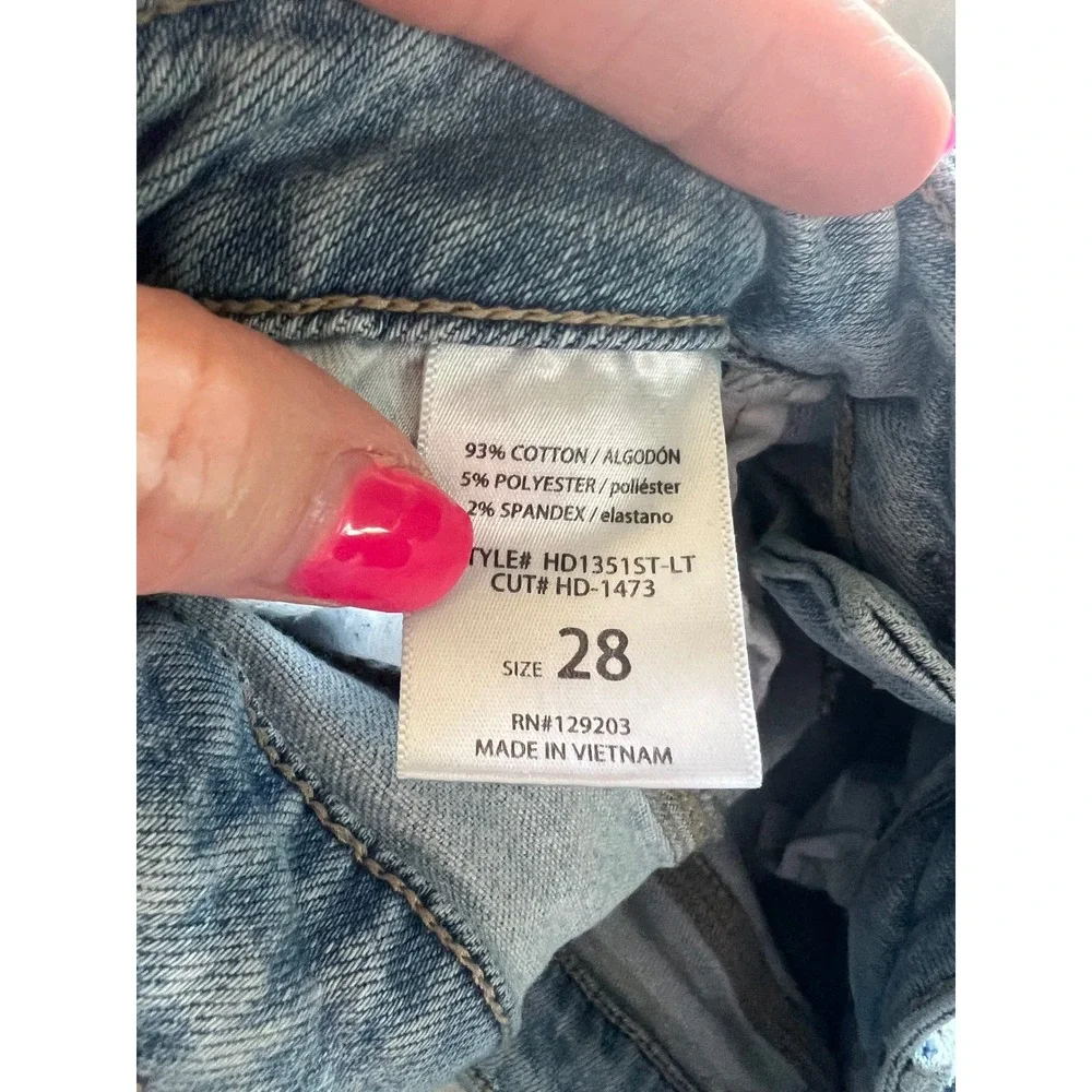 Hidden Jeans‎ Los Angeles Distressed Straight Leg Light Wash Raw Hem size 28